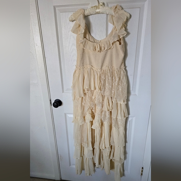 Anthropologie Cream Layered Maxi Dress - Picture 5 of 7